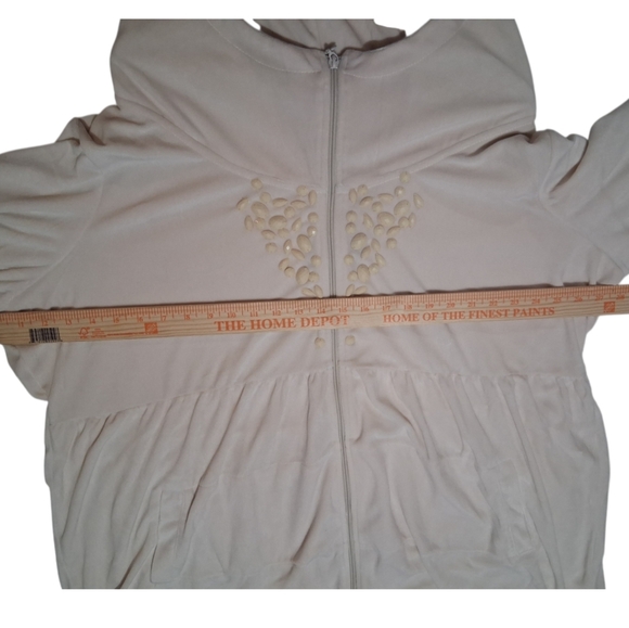 NWT CITY HEART SZ. 3X CREAM ZIPPERED HOODIE - Picture 3 of 12